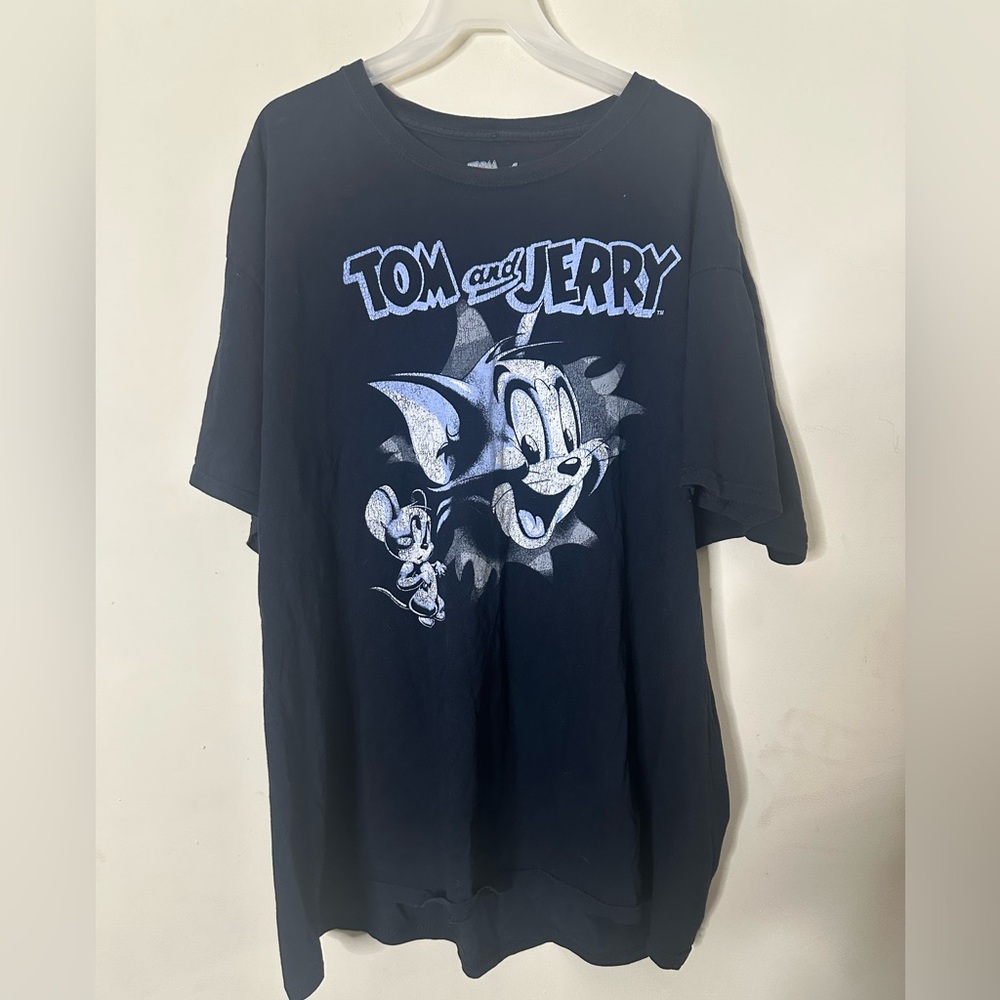 Tom And Jerry T-Shirt Men's XL Short Sleeve Graphic Crew Neck Black